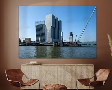 Wilhelminapier in Rotterdam vom Noordereiland aus gesehen von Rick Van der Poorten