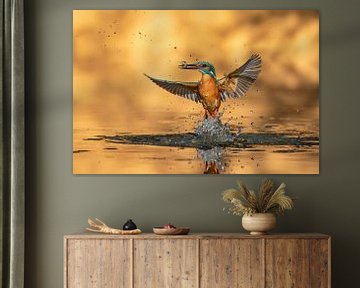Duyikende Ijsvogel met vis van Ronald Groenendijk