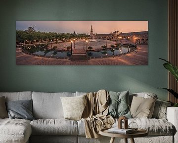 Panorama van Plaza de España, Sevilla van Henk Meijer Photography