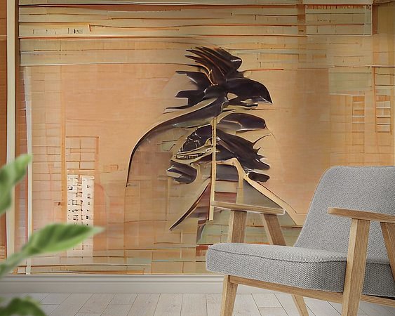 Voorbeeld van het werk in een kamer