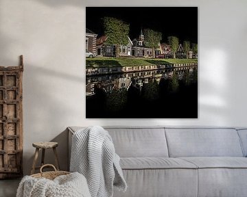 Evening light on row of houses in the IJsselmeer town of Stavoren. by Harrie Muis
