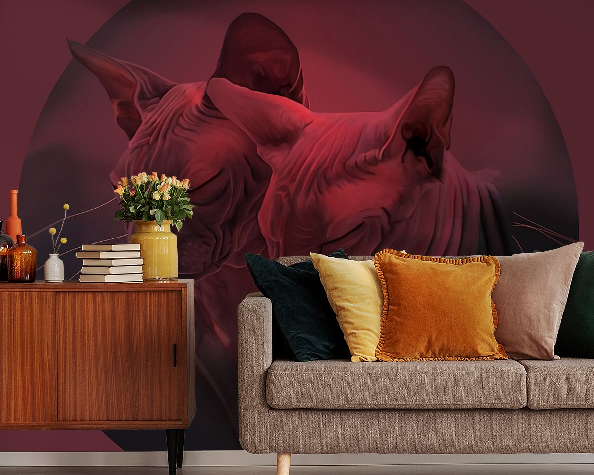 Voorbeeld van het werk in een kamer