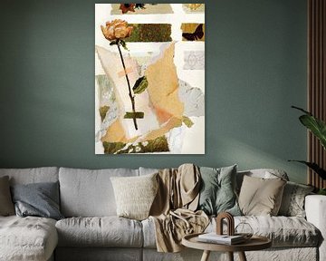 Collage impressionniste fleur sèche sur Gisela- Art for You