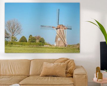 Windmühle in einer typisch niederländischen Landschaft | Die Kornblume in Zoelen