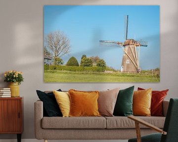 Moulin à vent dans un paysage néerlandais typique | Le Bleuet à Zoelen
