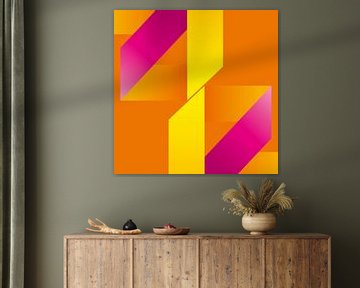Retro Geometrie Abstrakt Farbenfroh von Abstrakt Art