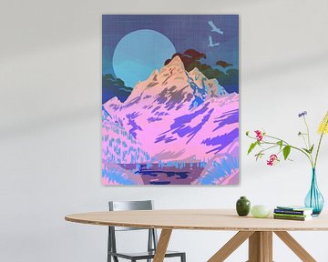 Mondschein Gebirge von Jacob von Sternberg Art