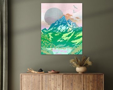 Kleurrijke bergen van FRESH Fine Art