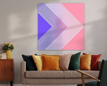 Abstrakte Retro Geometrie Pink von FRESH Fine Art