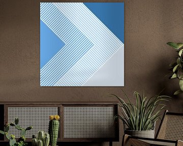 Abstrakte Retro Geometrie Blau von FRESH Fine Art