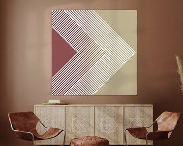 Abstract Retro Geometrie Beige van FRESH Fine Art