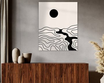 Paysage abstrait d'eau et de soleil sur Studio Miloa