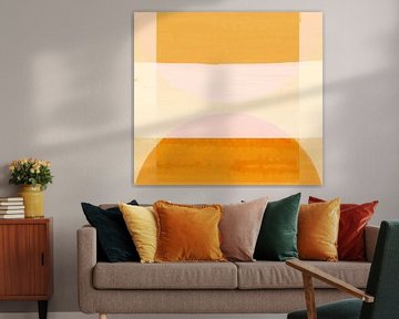 Abstrakte Gelbe Bauhaus Formen von FRESH Fine Art