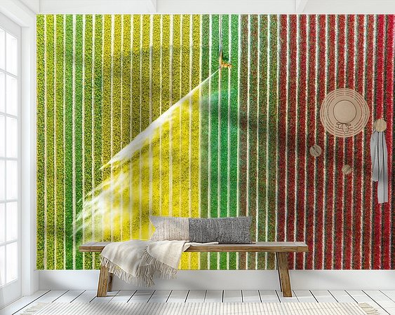 Voorbeeld van het werk in een kamer