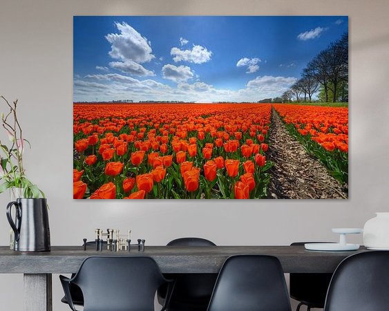 Voorbeeld van het werk in een kamer