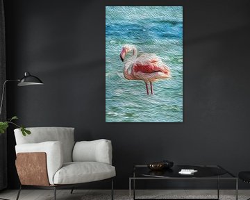 Flamingo (artist impression) van Lilian Heijmans