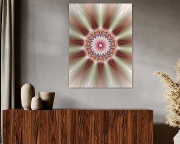 Mandala digital art 'Bruin met olijfgroen' van Ivonne Fuhren- van de Kerkhof