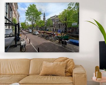 Bloemgracht en Westertoren in Amsterdam van Peter Bartelings