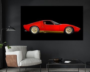 Lamborghini Miura in origineel rood van aRi F. Huber