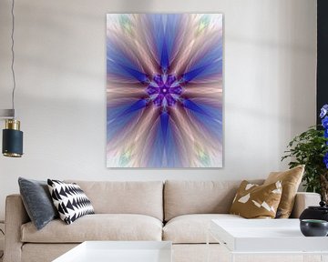 Mandala digital art 'Mystic indigo' van Ivonne Fuhren- van de Kerkhof