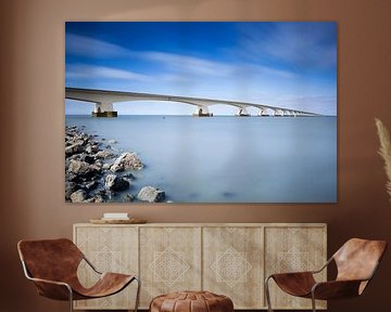 Zeeland Bridge with quay III color sur Leo van Valkenburg