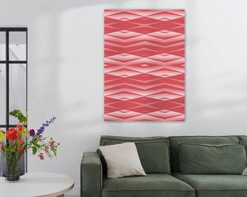 Abstract geometry shapes coral by FRESH Fine Art
