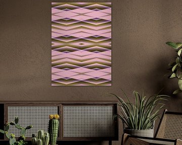 Abstract geometry shapes pink by FRESH Fine Art