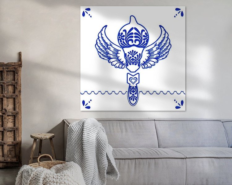 Voorbeeld van het werk in een kamer