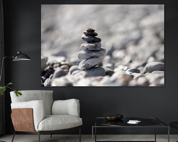 Steine an der Küste von Dänemark | Schwarz-Weiß-Foto