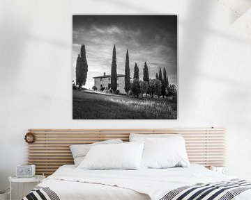 Italien im Quadrat schwarz-weiß, Podere Toscaberna von Teun Ruijters