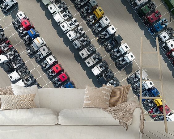 Voorbeeld van het werk in een kamer