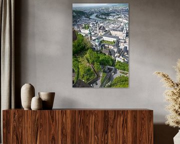 Salzburg van boven - Uitzicht vanaf de Reckturm van de vesting Hohensalzburg