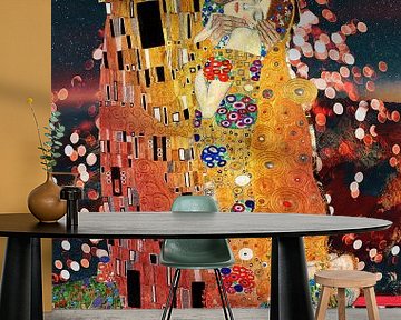 De kus Gustav Klimt, Jugendstil in een modern jasje - digitale collage van MadameRuiz