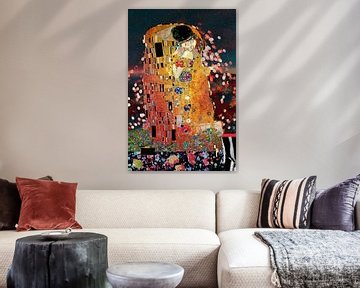 De kus Gustav Klimt, Jugendstil in een modern jasje - digitale collage van MadameRuiz