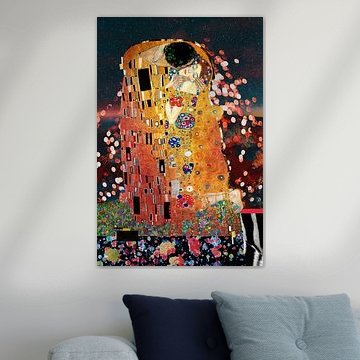 Der Kuss Gustav Klimt, Jugendstil in moderner Umgebung - digitale Collage von MadameRuiz