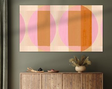 Mid Century Bauhaus Formen Rosa Pfirsich von FRESH Fine Art