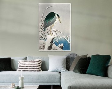 Heron in snow (1920 - 1930) by Ohara Koson by Studio POPPY