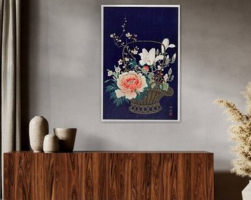 Bamboo flower basket (1932) by Ohara Koson van Studio POPPY