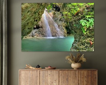 Kleine waterval bij Ojo de Agua - Dominicaanse Republiek van Roith Fotografie