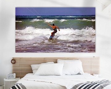 Kitesurfer at Cabarete Beach Dominican Republic by Roith Fotografie