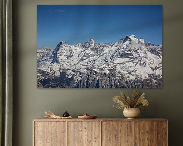 Besneeuwde Eiger met Noordwand, Mönch en Jungfrau van Martin Steiner