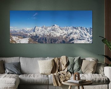 Panorama with Eiger Monch and Jungfrau in winter by Martin Steiner