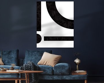 Zwarte abstracte vormen met een lichte structuur van Studio Miloa