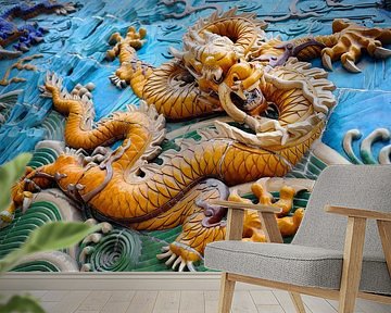 Statue of a Chinese dragon - symbol of strength by Chi