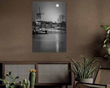 Volle maan in Dokkum van Henk Meijer Photography
