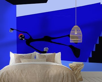 Verdiepend, dynamisch in blauw. van Martin Groenhout