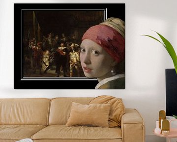 Night watch and the girl with the pearl earring by Digital Art Studio