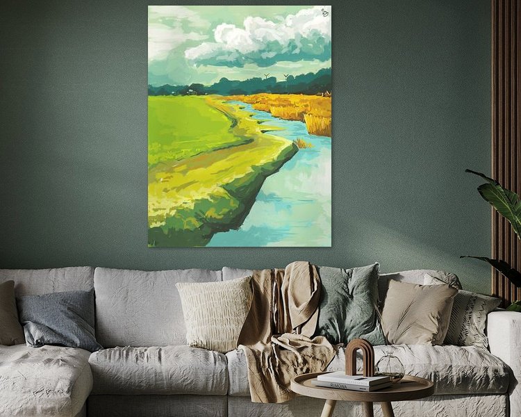 Voorbeeld van het werk in een kamer