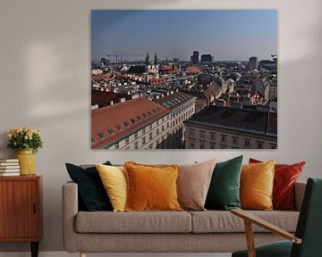 Uitzicht over de oude stad van Wenen, Oostenrijk van Timon Schneider