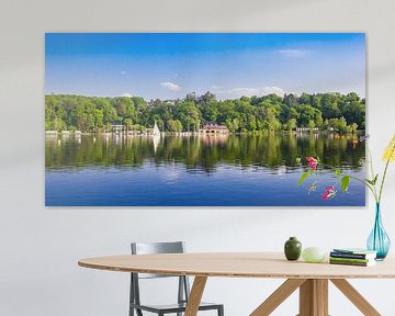 Panorama van de rivier de Roer het Bladeney meer in Essen van Marc Venema
